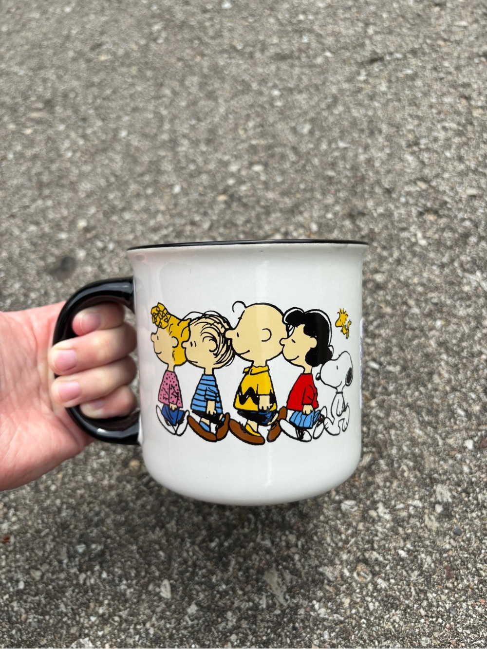 Peanuts Character White Mug with Black Handle Coffee Cup